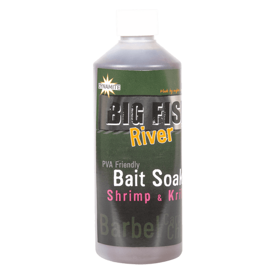Dynamite Baits Big Fish River Bait Soak Shrimp & Krill 500ml