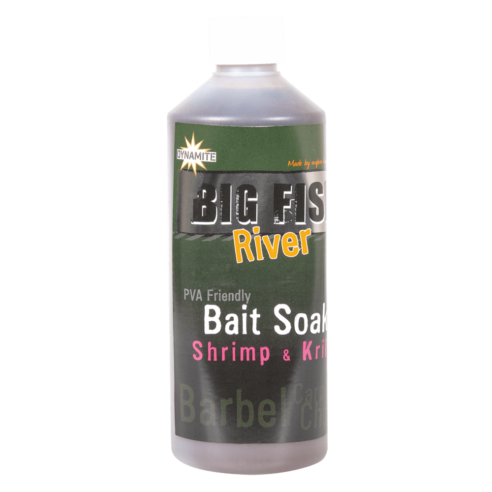 Dynamite Baits Big Fish River Bait Soak Shrimp & Krill 500ml