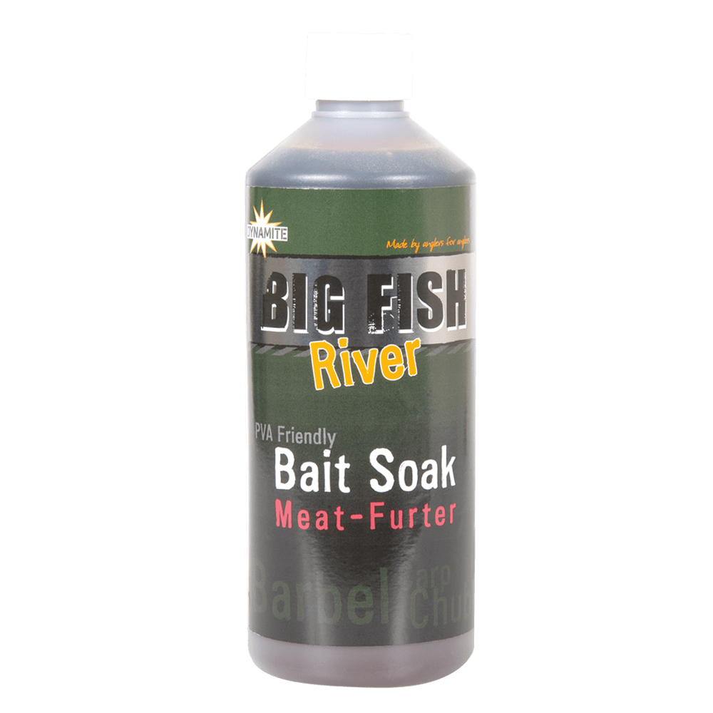Dynamite Baits Big Fish River Bait Soak Meat-Furter 500ml