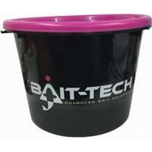 Bait-Tech Groundbait Bucket & Lid Black & Pink Mix